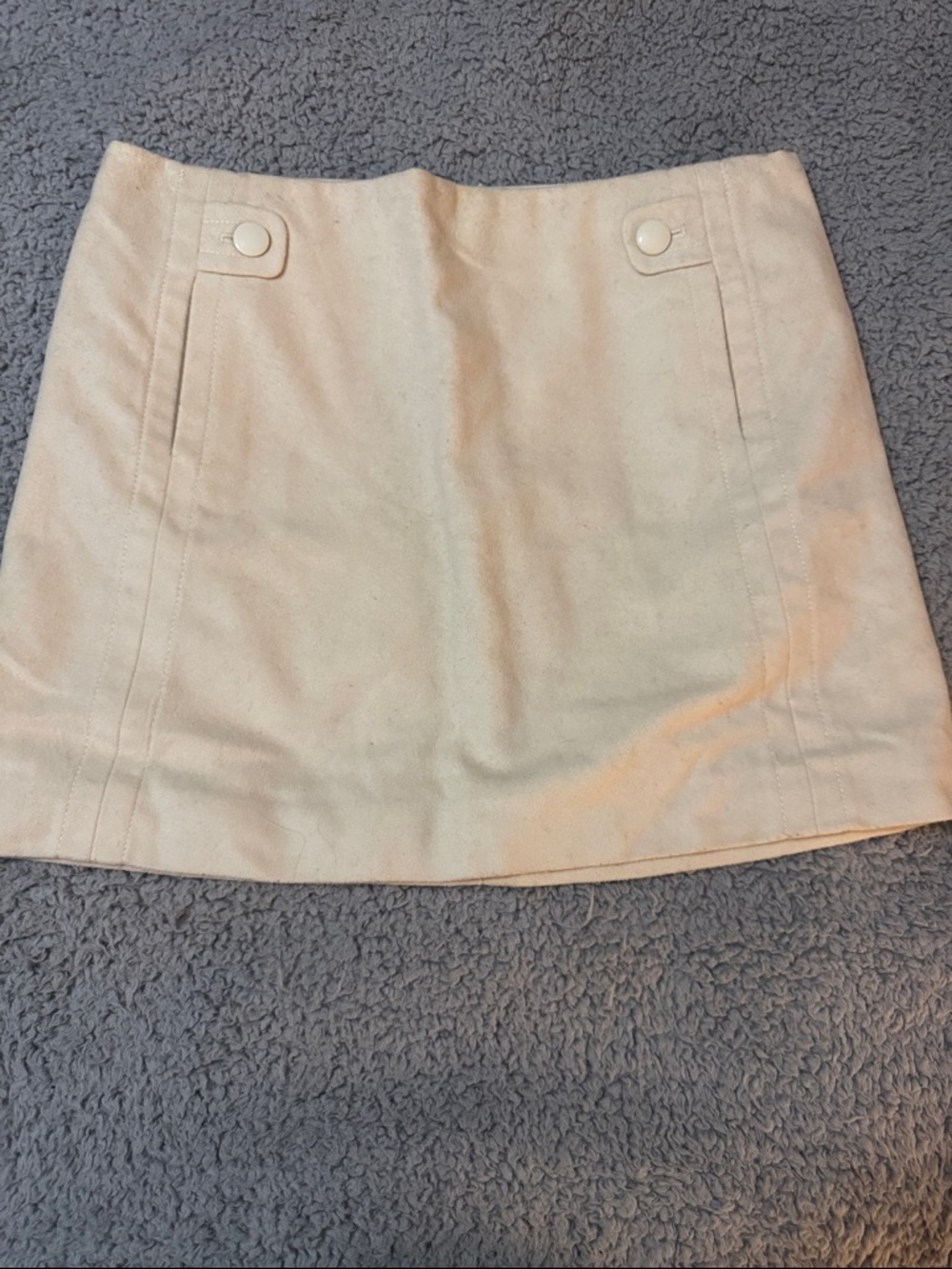 J. Crew Cream Button-Accent Mini Skirt